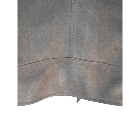 ZARA Gray Large Faux Suede Biker Jacket - Picture 10 of 16